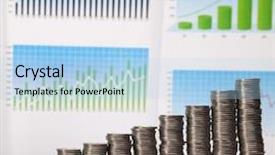  Presentation with diagram - Theme enhanced with gold economic analysis - financial success concept coins diagram background and a  colored foreground