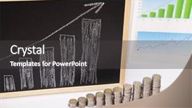  Presentation with currency financial concept macro - PPT layouts with gold economic analysis - financial success concept coins diagram background and a  colored foreground