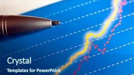  Presentation with finance - Presentation theme having gold economic analysis - pen finance graph background and a ocean colored foreground