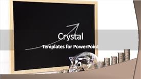  Presentation with accounting financial bank banking account - Slide deck consisting of gold economic analysis - pig bank and money rising background and a black colored foreground