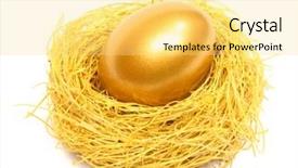  Presentation with gold egg - Amazing PPT theme having gold egg in a real backdrop and a yellow colored foreground