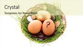  Presentation with gold egg - Theme featuring gold egg in nest ukrainian background and a  colored foreground