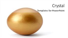  Presentation with gold egg - PPT layouts enhanced with gold egg isolated background and a white colored foreground