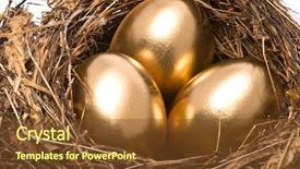  Presentation with gold egg - Slides with gold eggs in a nest background and a tawny brown colored foreground