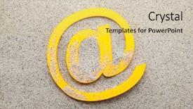  Presentation with email - Cool new presentation design with gold emails - yellow 3d email symbol backdrop and a soft green colored foreground