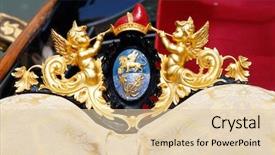  Presentation with angels - Amazing presentation theme having gold embleme - angels venetian emblem and corno backdrop and a lemonade colored foreground