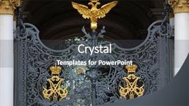  Presentation with st petersburg russia landmarks - Audience pleasing presentation consisting of gold embleme - gate the hermitage saint-petersburg russia backdrop and a dark gray colored foreground