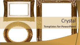  Presentation with gold design - Cool new presentation design with gold empty wall picture frames backdrop and a yellow colored foreground
