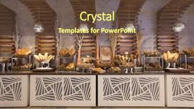  Presentation with bakery baking ingredients - PPT layouts consisting of gold factory - bakery product assortment with bread background and a tawny brown colored foreground