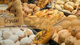  Presentation with bakery baking ingredients - Amazing presentation theme having gold factory - bakery product assortment with bread backdrop and a gold colored foreground