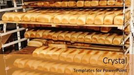  Presentation with bread - Theme featuring gold factory - bread on shelves background and a gold colored foreground