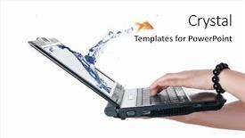  Presentation with goldfish - Theme featuring gold fish and laptop background and a white colored foreground