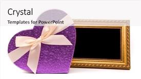  Presentation with gold frame - Audience pleasing slides consisting of gold frame and gift box on a white background backdrop and a white colored foreground