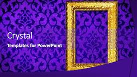  Presentation with gold frame - Presentation theme having gold frame on a vintage background and a royal blue colored foreground