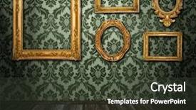  Presentation with gold - Colorful presentation theme enhanced with gold frames retro wallpaper spotlights backdrop and a tawny brown colored foreground