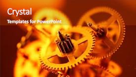  Presentation with gears gold - Cool new theme with gold gears old clockwork - macro backdrop and a crimson colored foreground