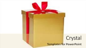  Presentation with red gold - Presentation design featuring gold gift box with red background and a  colored foreground
