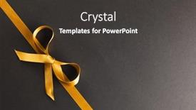 Presentation with gift ribbon - Presentation theme enhanced with gold-gift-ribbon-and-bow background and a dark gray colored foreground