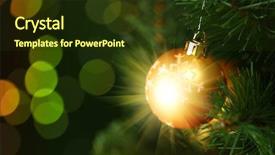  Presentation with ornament - Presentation theme consisting of gold globe - christmas ornament background and a tawny brown colored foreground