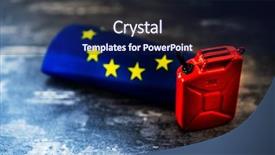  Presentation with oil field - Cool new theme with gold globe - europe flag and oil barrel backdrop and a navy blue colored foreground