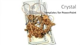  Presentation with jewelry gold - Presentation design consisting of gold-gold-jewelry-cash and a white colored foreground