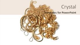  Presentation with jewelry gold - PPT theme with gold-gold-jewelry-cash background and a coral colored foreground