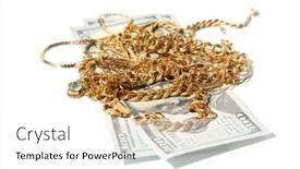  Presentation with jewelry gold - Presentation theme featuring gold-gold-jewelry-cash and a white colored foreground