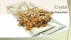  Presentation with jewelry gold - Presentation with gold-gold-jewelry-cash background and a blonde colored foreground