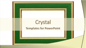  Presentation with green gold - Audience pleasing theme consisting of gold-green frame isolated backdrop and a cream colored foreground