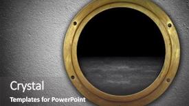 Presentation with cracked concrete vintage wall - Presentation having gold grey - concrete wall with porthole background and a gray colored foreground