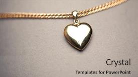  Presentation with biomedical engineering heart - Beautiful PPT layouts featuring gold heart pendant on grey backdrop and a  colored foreground