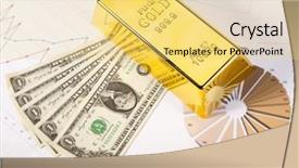  Presentation with gold certification - Colorful slide set enhanced with gold ingot on a chart backdrop and a  colored foreground