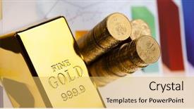  Presentation with gold - Cool new theme with gold ingot on a chart backdrop and a yellow colored foreground