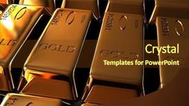  Presentation with gold ovation - Theme featuring gold ingots 3d rendering image background and a  colored foreground