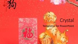  Presentation with chinese new year - Beautiful slides featuring gold ingots translation of calligraphy backdrop and a red colored foreground
