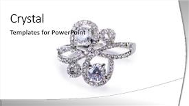  Presentation with white gold - Slide set having gold jewellery ring isolated on the white background background and a white colored foreground