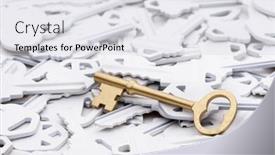  Presentation with ordinary - Audience pleasing presentation consisting of gold key in sea of ordinary - concept backdrop and a light gray colored foreground