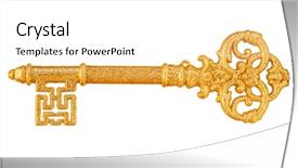  Presentation with white gold - Theme featuring gold key on a white background and a white colored foreground