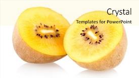  Presentation with kiwi fruit - Audience pleasing slides consisting of gold kiwi backdrop and a blonde colored foreground