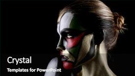  Presentation with stained glass - PPT theme having gold leaf - beautiful woman painted like stained background and a  colored foreground