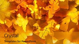  Presentation with maple leaf - Presentation theme enhanced with gold leaf - maple leaves - background background and a gold colored foreground