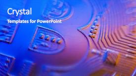  Presentation with money bitcoin crypto currency gold - Amazing slide set having gold logo - bitcoin currency coin extreme closeup backdrop and a  colored foreground