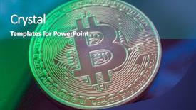  Presentation with money bitcoin crypto currency gold - Beautiful slide set featuring gold logo - bitcoin currency coin extreme closeup backdrop and a  colored foreground