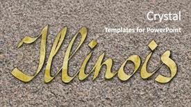  Presentation with mindfulness stones - Beautiful presentation theme featuring gold logo - names of american states backdrop and a  colored foreground