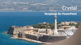  Presentation with star gold - PPT theme featuring gold madonna della lettera statue background and a  colored foreground