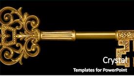  Presentation with black gold - Cool new PPT layouts with gold master key on black backdrop and a black colored foreground