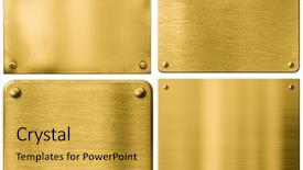  Presentation with metal - Presentation consisting of gold metal plates or signboards background and a yellow colored foreground