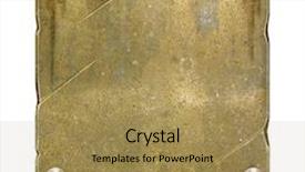  Presentation with metal - Cool new PPT theme with gold metallic - old brass metal plate backdrop and a gold colored foreground