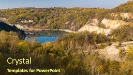  Presentation with gold mine - PPT layouts enhanced with gold-mine-near-village background and a tawny brown colored foreground
