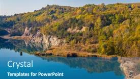  Presentation with gold mine - Theme consisting of gold-mine-near-village background and a ocean colored foreground